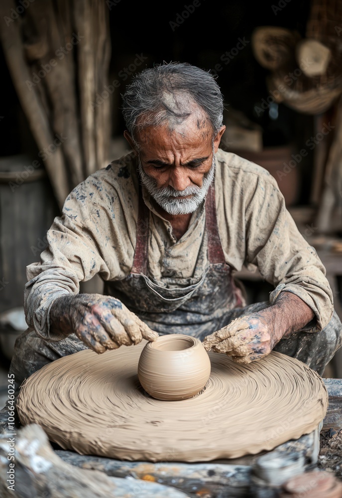 a clay maker using traditional hand-building techniques, such as coiling or pinching. Highlight the tactile nature of their work, with natural light illuminating the clay and tools. a clay maker using traditional hand-building techniques, such as coiling or pinching. Highlight the tactile nature of their work, with natural light illuminating the clay and tools.