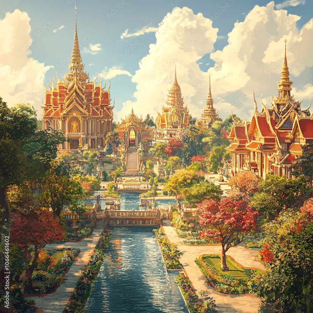 Naklejka premium temple city