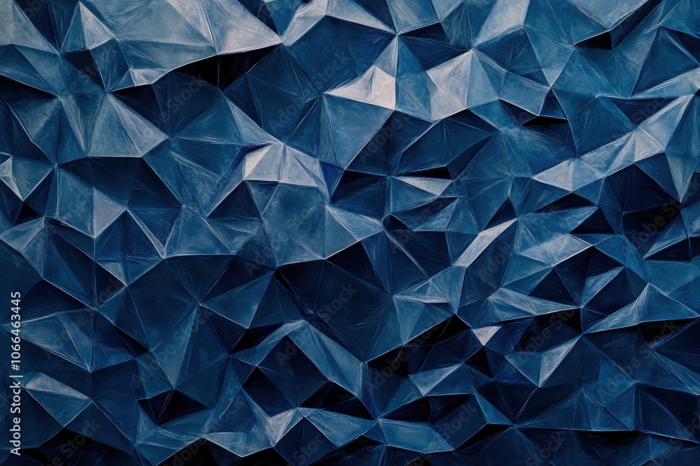 Fototapeta premium Modern vision - cutting-edge tech showcasing geometric patterns against a deep blue backdrop. An idea of digital innovation