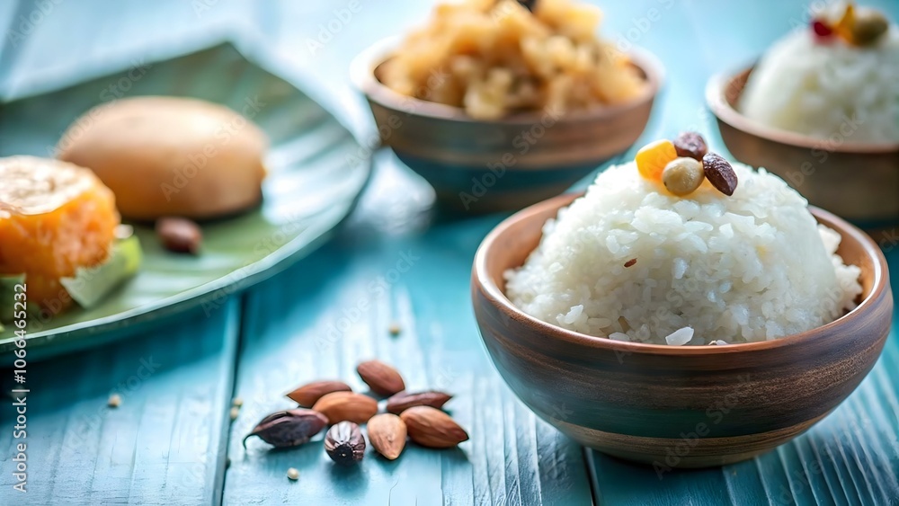 Pongal Sweets Macro Shot Vibrant Textures Sakkarai Pongal Sweet Rice Photography Realistic Environment Copy Space Stock Photo Concept Pongal Sweets Macro Shot Vibrant Textures Sakkarai Pongal Sweet Rice Photography Realistic Environment Copy Space Stock Photo Concept