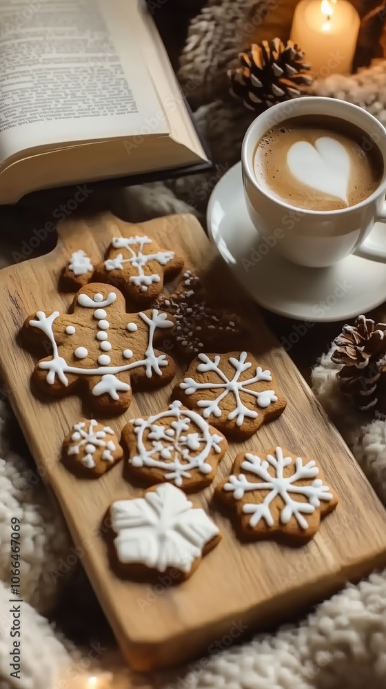 A festive and delicious spread of gingerbread cookies, perfect for the holiday season.