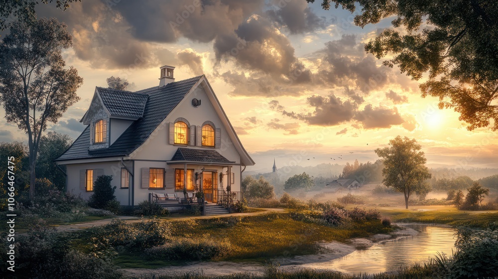 Winkelhaus Zinkdach Abend Winkelhaus Zinkdach Abend