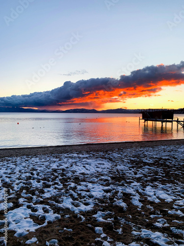 Snowy Beach Sunset