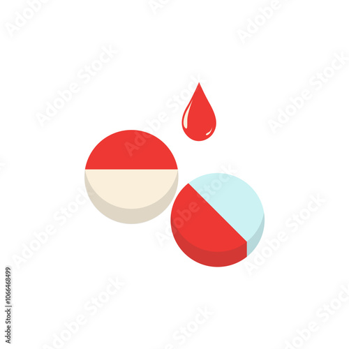 Blood Donor Icon with Trendy Cartoon Design. Blood Charity Volunteer Program. Vector Illustration