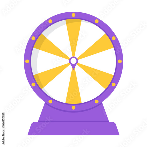 Cute purple spin wheel roulette clipart flat illustration