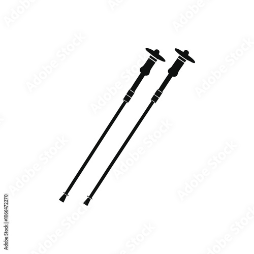 Skiing Sport Clipart Design - Skiing  Vector illustration in black and white
