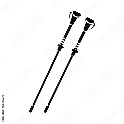 Skiing Sport Clipart Design - Skiing  Vector illustration in black and white