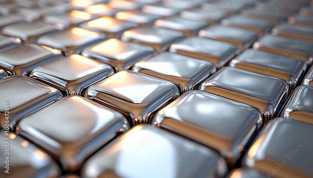 Shiny metallic squares arranged in rows. Perfect for technology, futuristic or abstract concepts. Shiny metallic squares arranged in rows. Perfect for technology, futuristic or abstract concepts.