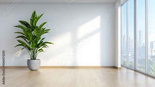 Create a tranquil indoor space with lush green plants and natural light for relaxation