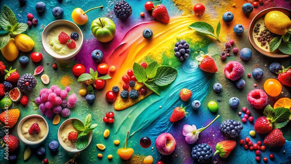 Abstract Color Harmony in Food Photography - Vibrant Backgrounds for Culinary Creations, Artistic Food Styling, and Gourmet Delights Abstract Color Harmony in Food Photography - Vibrant Backgrounds for Culinary Creations, Artistic Food Styling, and Gourmet Delights