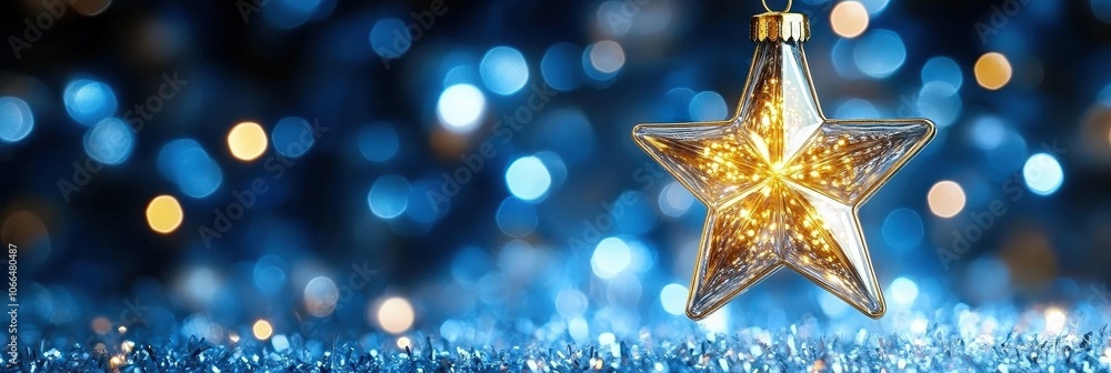 Sparkling Gold Christmas Star Ornament Sparkling Gold Christmas Star Ornament