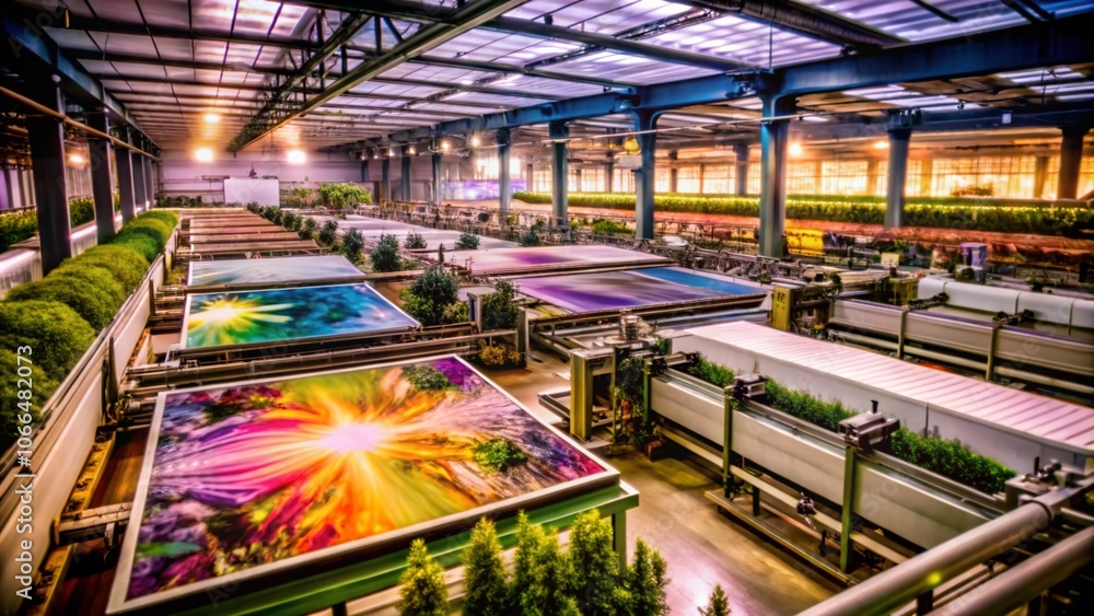 Obraz premium Advanced Industrial Printer Manufacturing: High-Tech Production Machines in Action for Graphic Design and Printing Solutions