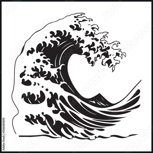 Sea wave silhouette isolated vector