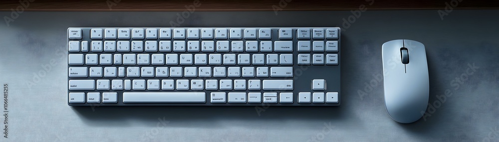 Glossy Keyboard Mouse Set on Plain Desk, Stationary Camera Capture, Ample Copy Space, Efficient Tools, Comfortable Remote Work Setup, Photo Stock Concept, Minimalist Workspace Focus Glossy Keyboard Mouse Set on Plain Desk, Stationary Camera Capture, Ample Copy Space, Efficient Tools, Comfortable Remote Work Setup, Photo Stock Concept, Minimalist Workspace Focus
