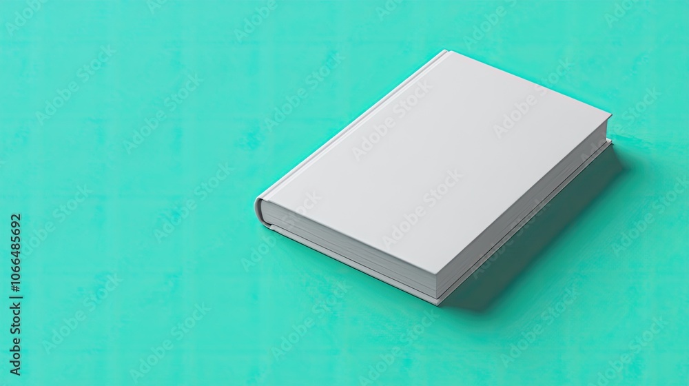 Fototapeta premium Blank Book on Teal Surface for Creative Projects