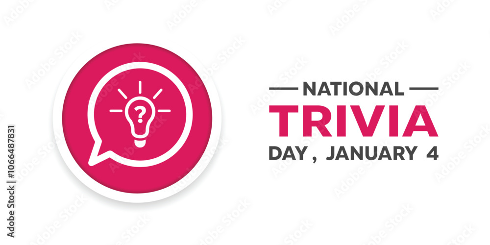 National Trivia Day. Exclamation points, lamp and message. Great for cards, banners, posters, social media and more. White background. National Trivia Day. Exclamation points, lamp and message. Great for cards, banners, posters, social media and more. White background.