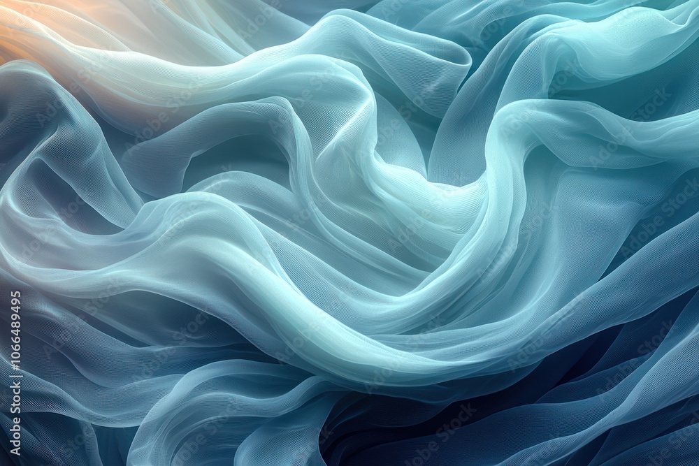Abstract Blue Fabric Texture with Smooth, Flowing Waves Abstract Blue Fabric Texture with Smooth, Flowing Waves