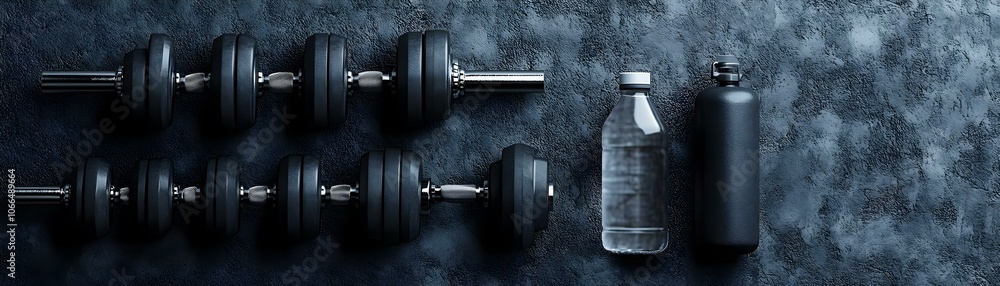Plain Background Gym Weights Water Bottle Space for Text Minimalist Fitness Concept Promote Strength Hydration Ideal Ads Workout Gear Fitness Plans Photo Stock Plain Background Gym Weights Water Bottle Space for Text Minimalist Fitness Concept Promote Strength Hydration Ideal Ads Workout Gear Fitness Plans Photo Stock