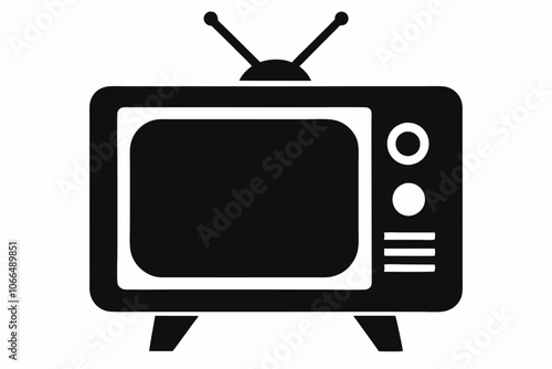 television silhouette vector, tv icon symbol vector illustration