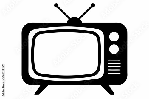 television silhouette vector, tv icon symbol vector illustration