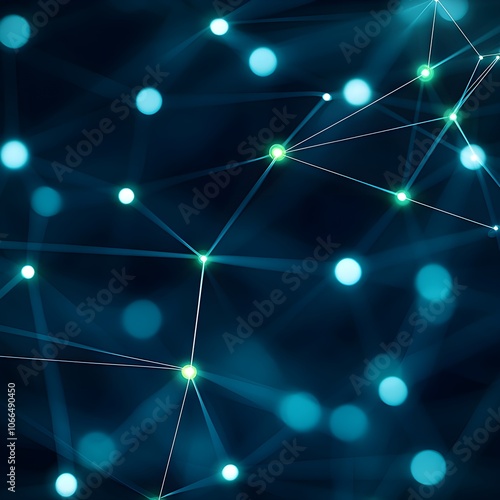 Abstract network of glowing nodes and connections