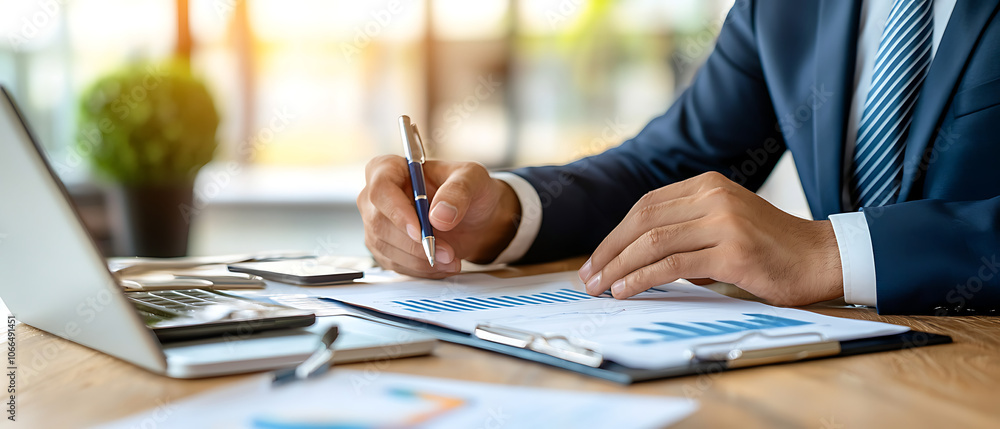 Fototapeta premium Executives executing a databacked business plan