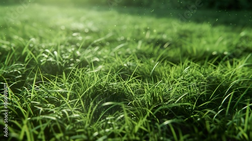 Green Grass Field: Lush Meadow Texture Background