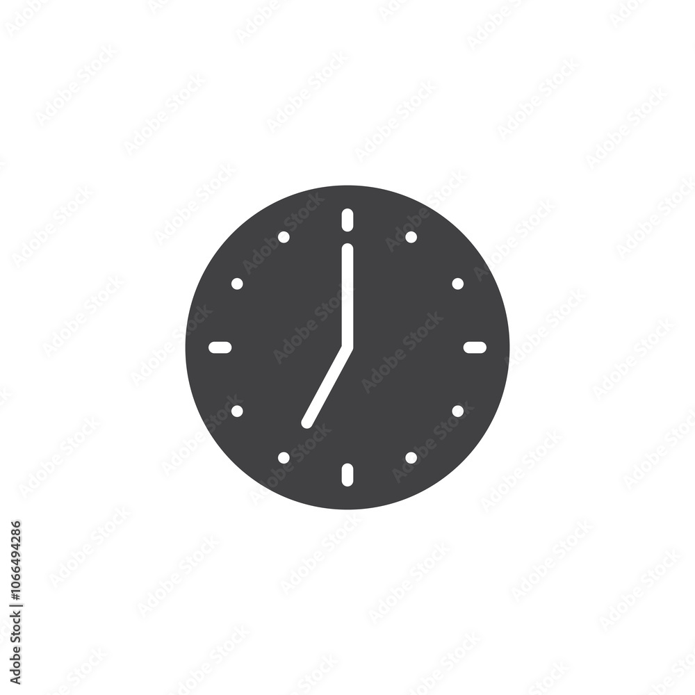 Round clock vector icon