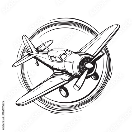 Small plane Vector Image. Illustration of a Small plane Vector Image isolated on white background.