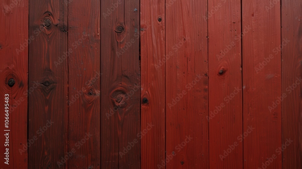 Fototapeta premium Textured surface of rich red wood planks showing natural knots and grain