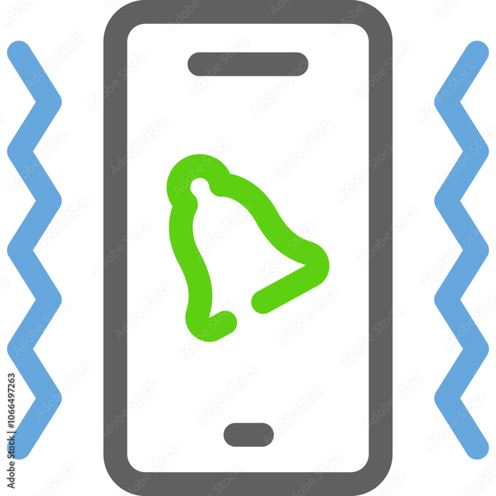 Vibrant smartphone notification icon with ringing bell symbol, illustrating mobile alerts and incoming messages Vibrant smartphone notification icon with ringing bell symbol, illustrating mobile alerts and incoming messages