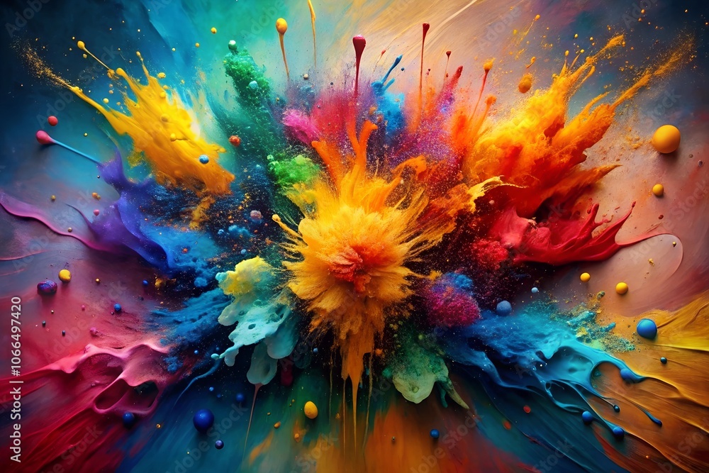 Abstract art with a splash of color and texture Abstract art with a splash of color and texture