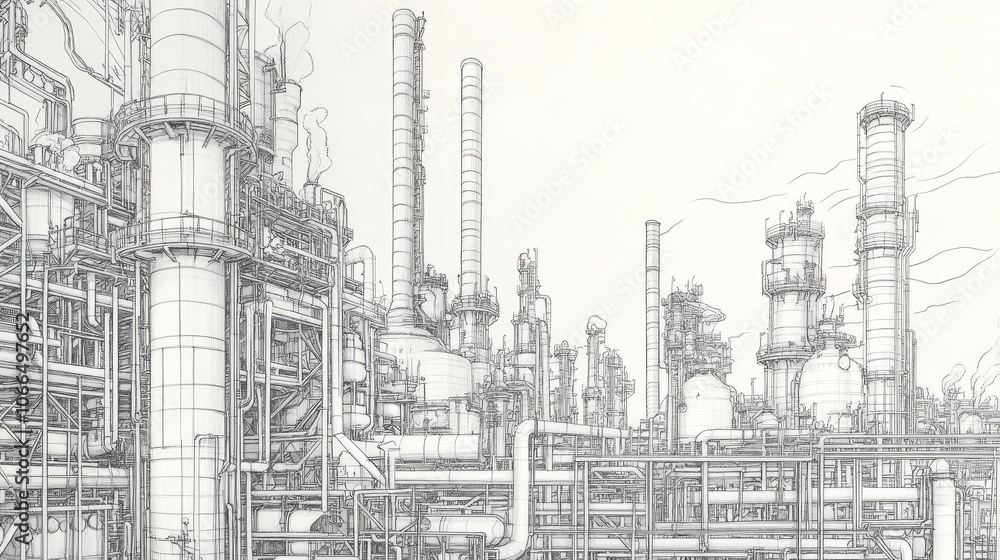 Industrial Complex Sketch: A Visual Representation of Modern Manufacturing Industrial Complex Sketch: A Visual Representation of Modern Manufacturing