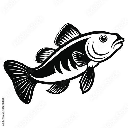 Solid color Goby Fish animal vector design