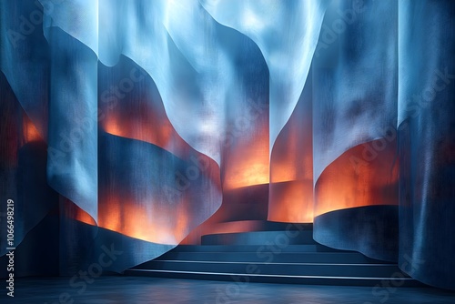 Abstract Stage Curtain Pattern, Geometric Shapes