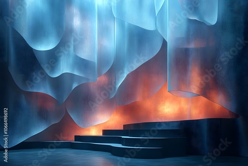 Abstract Stage Curtain Pattern, Geometric Shapes