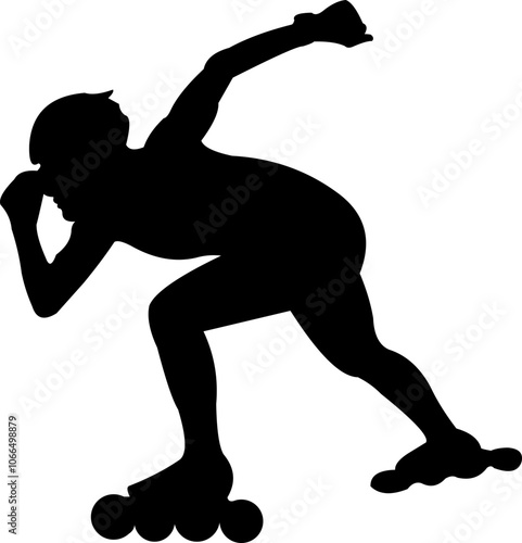 Roller Skate Player Silhouette