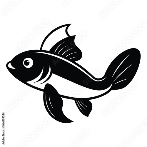 Solid color Goby Fish animal vector design