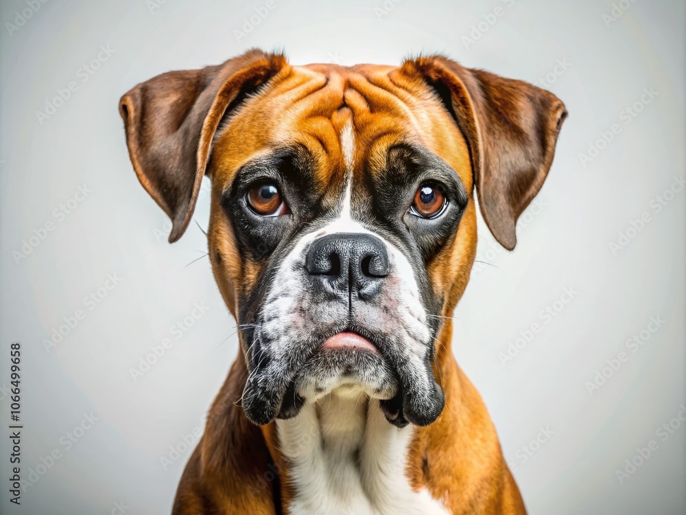 Boxer Dog Portrait Isolated on White Background - Charming Canine Photography, Pet Portraits, Dog Lovers, Animal Photography, Boxer Breed, High-Quality Images, Cute Dog Pictures, Studio Shot Boxer Dog Portrait Isolated on White Background - Charming Canine Photography, Pet Portraits, Dog Lovers, Animal Photography, Boxer Breed, High-Quality Images, Cute Dog Pictures, Studio Shot