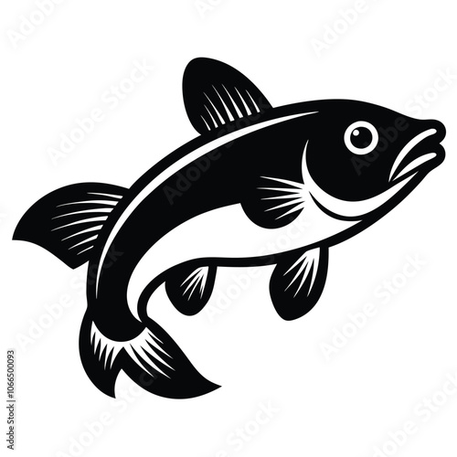 Solid color Goby Fish animal vector design