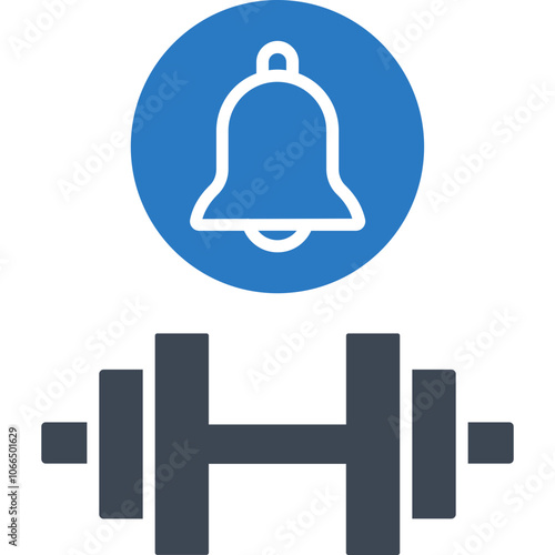 Dumbbell vector icon with an isolated background 