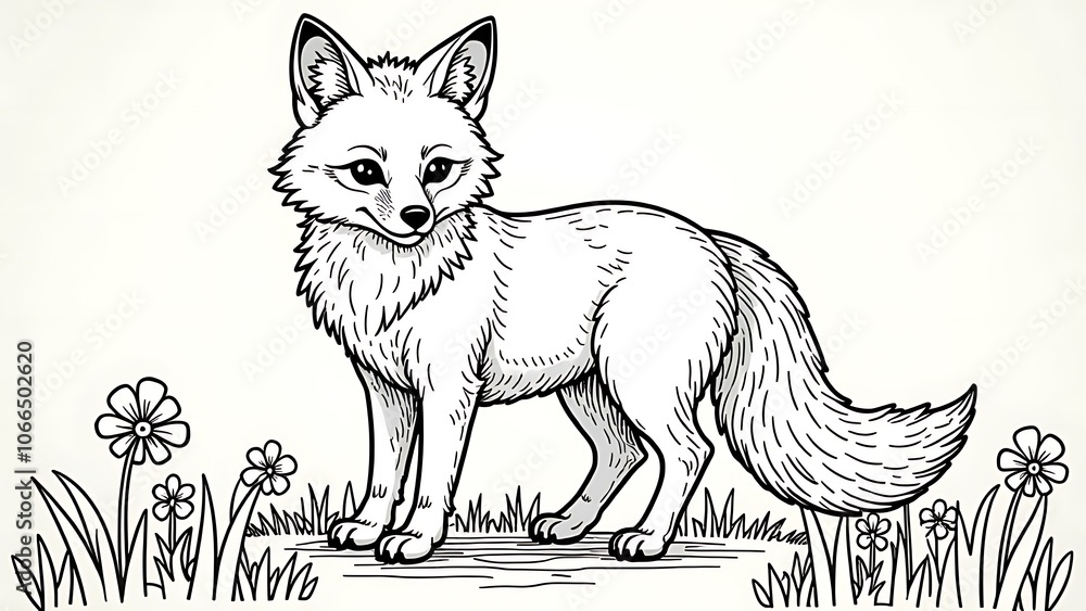 Naklejka premium Children's coloring fox 