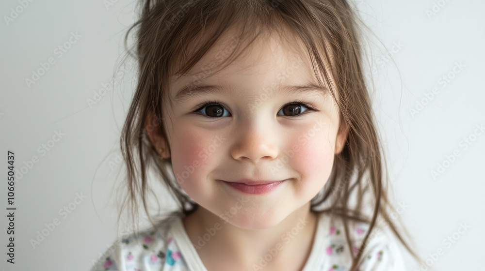 A playful studio portrait of a child against a white background, showcasing their personality A playful studio portrait of a child against a white background, showcasing their personality