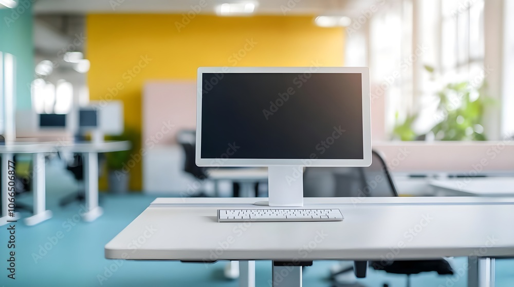 Modern Office Desktop Computer Setup Modern Office Desktop Computer Setup