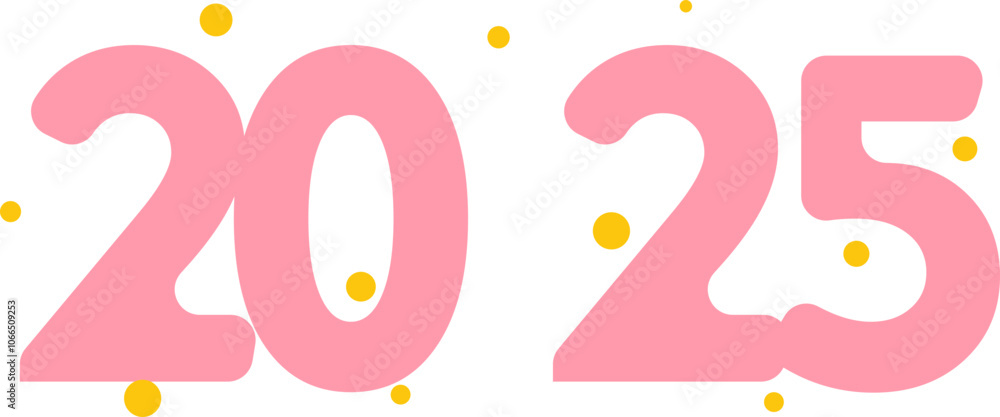 Obraz premium New Year 2025 Typography