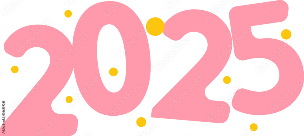 Obraz premium New Year 2025 Typography