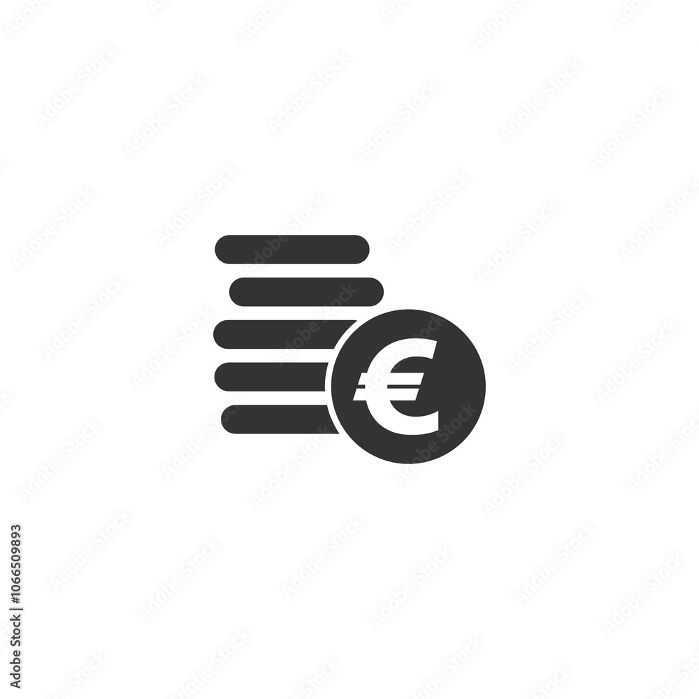 Euro coins icon isolated on transparent background Euro coins icon isolated on transparent background