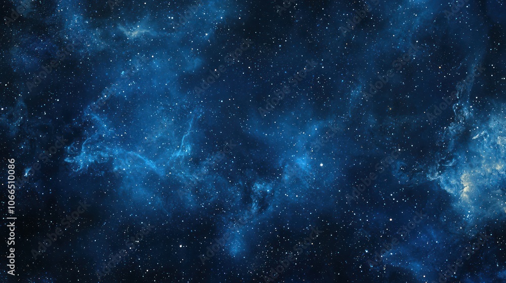 Obraz premium A rich, dark blue wallpaper featuring a subtle starry night pattern, perfect for creating a cozy and soothing atmosphere in a bedroom or study.