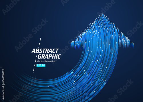 The upward arrow pattern composed of countless rays symbolizes positivity and development.