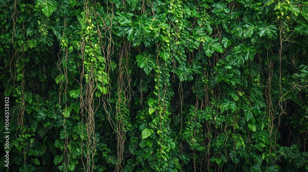 a scene in a tropical rainforest with exotic vines hanging from trees. Capture the lush greenery and the interplay of light filtering through the leaves, creating a sense of depth and mystery. a scene in a tropical rainforest with exotic vines hanging from trees. Capture the lush greenery and the interplay of light filtering through the leaves, creating a sense of depth and mystery.